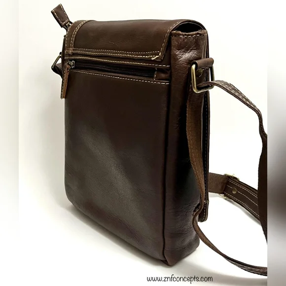 Genuine leather Sling bag coffee brown - Picture 4 of 9